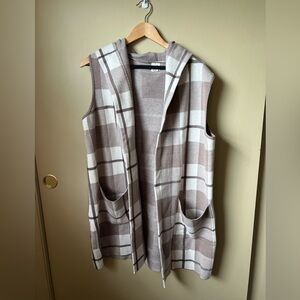 Joie Hooded Plaid Vest